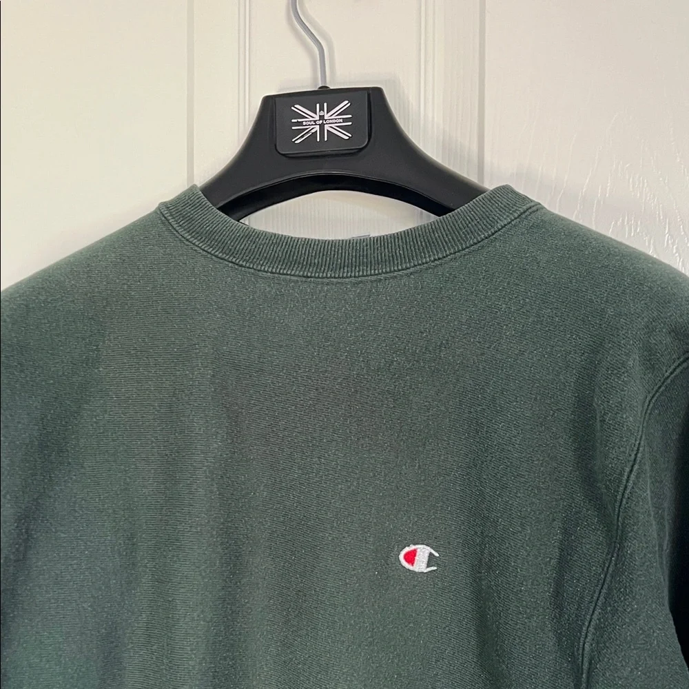 Champion Forest Green Crewneck Sweatshirt Reverse Weave